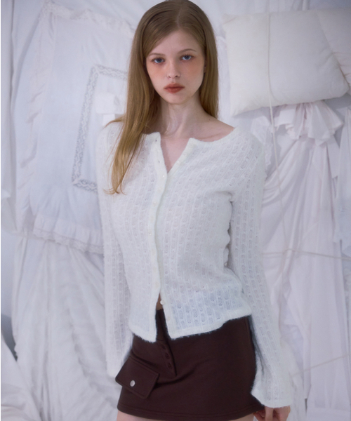 ROSEFRANTZ（ロゼフランツ）の「Hairy Slim Fur Cardigan [Ivory]（カーディガン/ボレロ・レディース・アイボリー・OS）」の10枚目の写真