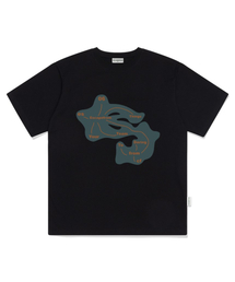 ESCAPEFROM（エスケープフロム）の「イニシャルマッププリントオーバーサイズ半袖Tシャツブラック（Tシャツ/カットソー）」