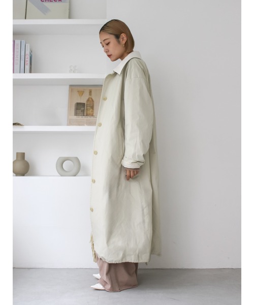 Ungrid（アングリッド）の「2wayステンカラーコート（ステンカラーコート・レディース・ベージュ/アイボリー・SMALL/MEDIUM）」の2枚目の写真