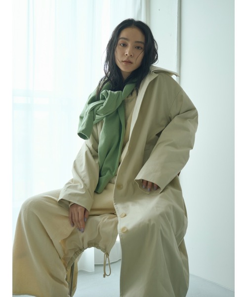 Ungrid（アングリッド）の「2wayステンカラーコート（ステンカラーコート・レディース・ベージュ/アイボリー・SMALL/MEDIUM）」の3枚目の写真