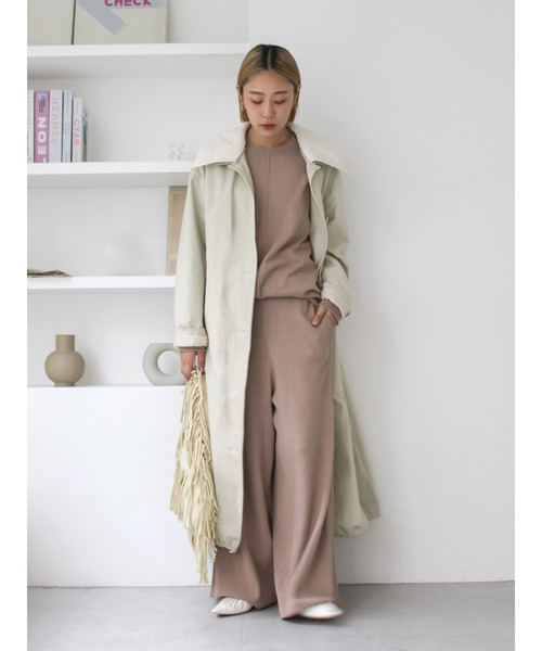 Ungrid（アングリッド）の「2wayステンカラーコート（ステンカラーコート・レディース・ベージュ/アイボリー・SMALL/MEDIUM）」の13枚目の写真