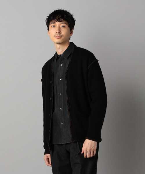 COMME CA MEN(コムサメン)の「ブランケットステッチ カーディガン(カーディガン/ボレロ・メンズ・ネイビー/ブラック・L/M)」の1枚目の写真