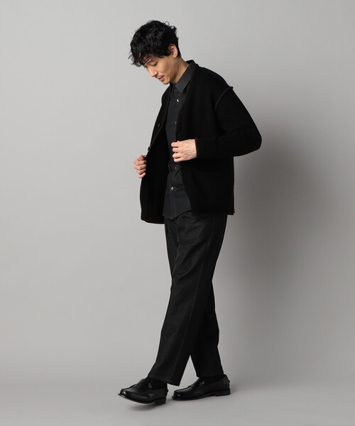 COMME CA MEN(コムサメン)の「ブランケットステッチ カーディガン(カーディガン/ボレロ・メンズ・ネイビー/ブラック・L/M)」の5枚目の写真
