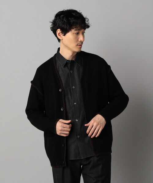 COMME CA MEN(コムサメン)の「ブランケットステッチ カーディガン(カーディガン/ボレロ・メンズ・ネイビー/ブラック・L/M)」の6枚目の写真