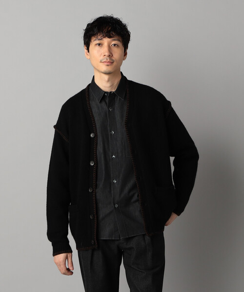 COMME CA MEN(コムサメン)の「ブランケットステッチ カーディガン(カーディガン/ボレロ・メンズ・ネイビー/ブラック・L/M)」の7枚目の写真