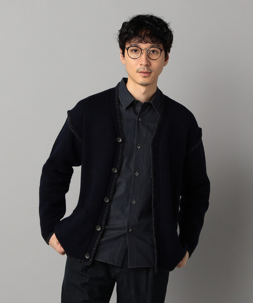 COMME CA MEN(コムサメン)の「ブランケットステッチ カーディガン(カーディガン/ボレロ・メンズ・ネイビー/ブラック・L/M)」の10枚目の写真