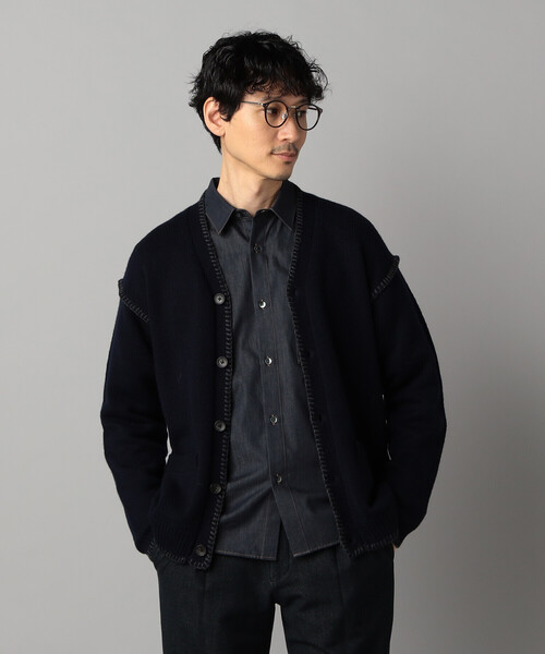 COMME CA MEN(コムサメン)の「ブランケットステッチ カーディガン(カーディガン/ボレロ・メンズ・ネイビー/ブラック・L/M)」の12枚目の写真