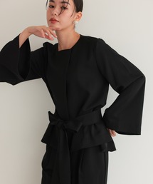 TOKYO OFFICA | リボンペプラムセットアップ セレモニー オフィスカジュアル スーツ(スーツセット)