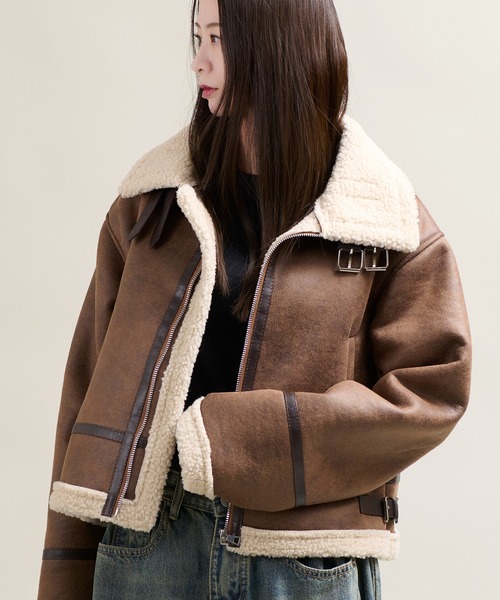 CALIFORNIA OUTFITTERS（カリフォルニア アウトフィッターズ）の「11C5 裏ボア ムートンライクジャケット（ムートンコート・メンズ・ブラウン/ブラック・FREE）」の13枚目の写真
