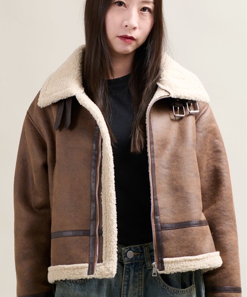 CALIFORNIA OUTFITTERS（カリフォルニア アウトフィッターズ）の「11C5 裏ボア ムートンライクジャケット（ムートンコート・メンズ・ブラウン/ブラック・FREE）」の8枚目の写真