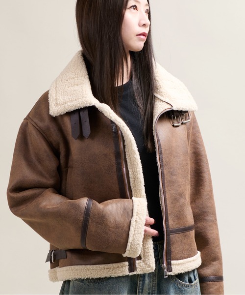 セール】G 11C5 ムートンライクジャケット 裏ボア 防寒 ユニセックス