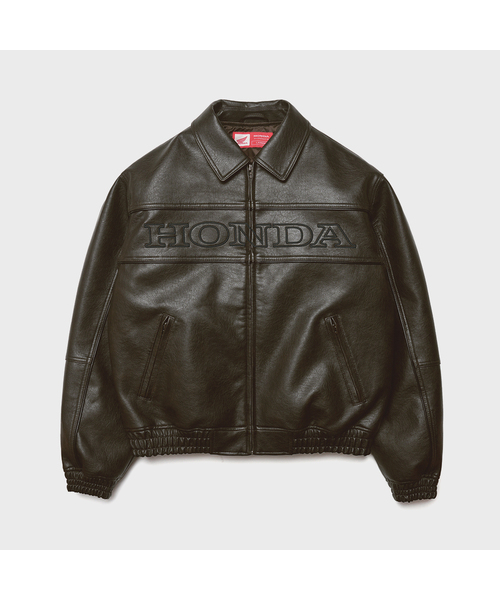 Motorcycle Piping Leather Jacket Brown（ライダースジャケット 