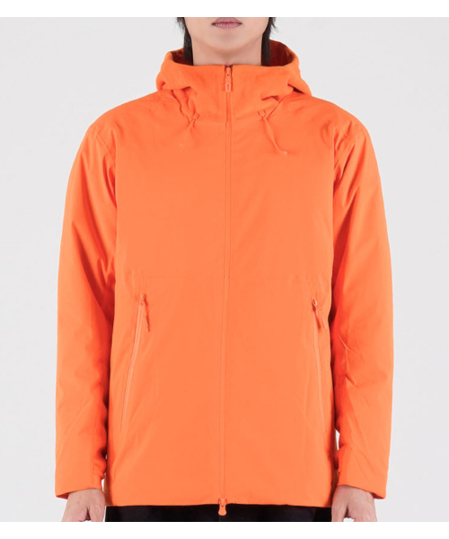 BUTTON SEOUL（ボタンソウル）の「[ダックダウン90/10] フリースミックスナイロンダックダウンハイキングジャケット (ネオンオレンジ)（ダウンジャケット/コート・メンズ・その他・MEDIUM/LARGE/X-LARGE）」の2枚目の写真