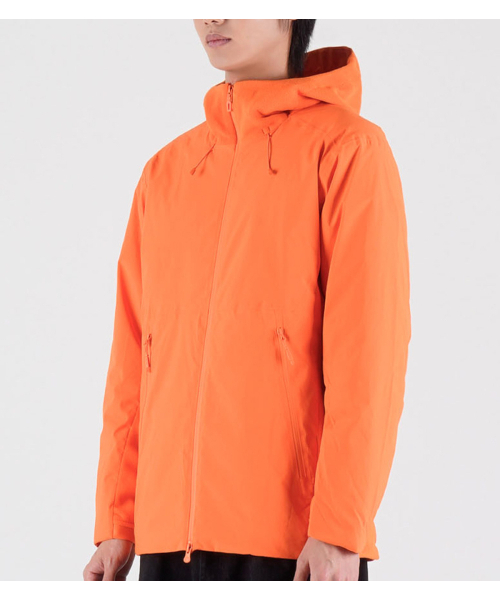 BUTTON SEOUL（ボタンソウル）の「[ダックダウン90/10] フリースミックスナイロンダックダウンハイキングジャケット (ネオンオレンジ)（ダウンジャケット/コート・メンズ・その他・MEDIUM/LARGE/X-LARGE）」の3枚目の写真