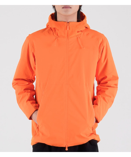 BUTTON SEOUL（ボタンソウル）の「[ダックダウン90/10] フリースミックスナイロンダックダウンハイキングジャケット (ネオンオレンジ)（ダウンジャケット/コート・メンズ・その他・MEDIUM/LARGE/X-LARGE）」の6枚目の写真