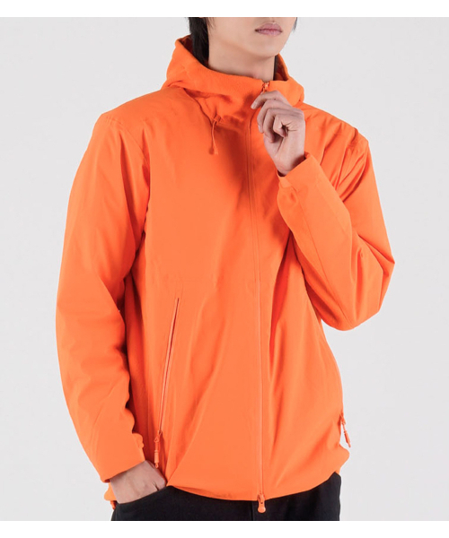 BUTTON SEOUL（ボタンソウル）の「[ダックダウン90/10] フリースミックスナイロンダックダウンハイキングジャケット (ネオンオレンジ)（ダウンジャケット/コート・メンズ・その他・MEDIUM/LARGE/X-LARGE）」の7枚目の写真