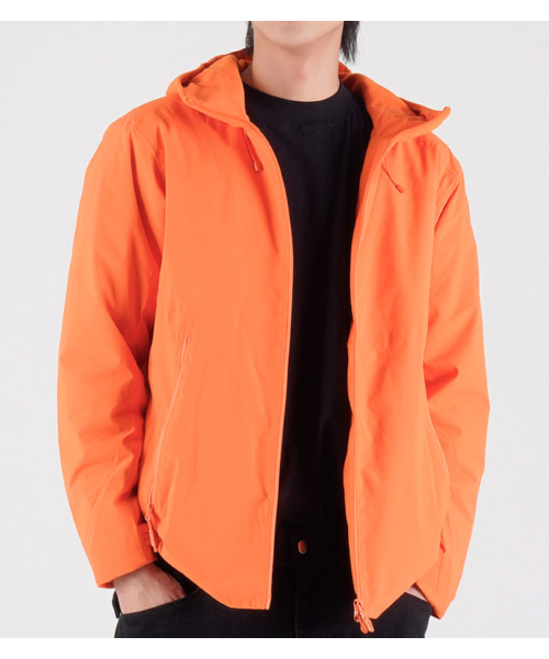 BUTTON SEOUL（ボタンソウル）の「[ダックダウン90/10] フリースミックスナイロンダックダウンハイキングジャケット (ネオンオレンジ)（ダウンジャケット/コート・メンズ・その他・MEDIUM/LARGE/X-LARGE）」の8枚目の写真