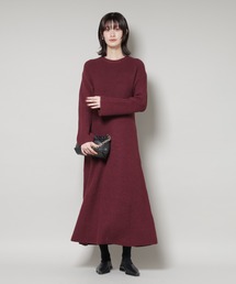 NANO universe | 片畦フレアニットワンピース(ワンピース)