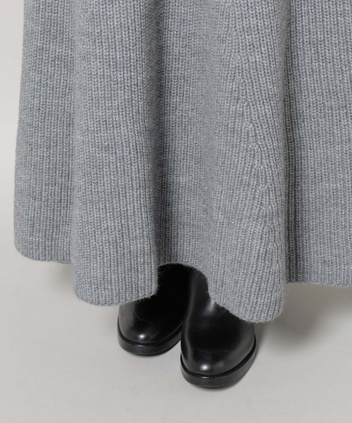 NANO universe（ナノユニバース）の「片畦フレアニットワンピース（ワンピース・レディース・ライトグレー/ボルドー/ネイビー・FREE）」の7枚目の写真