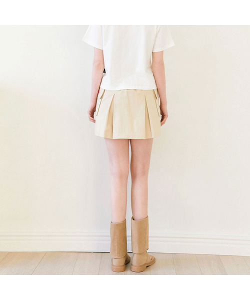 SLOWLOLLI(スローローリ)の「カーゴミニスカート - ベージュ(スカート・レディース・Beige・FREE)」の1枚目の写真