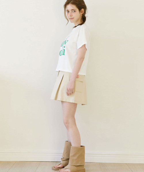 SLOWLOLLI(スローローリ)の「カーゴミニスカート - ベージュ(スカート・レディース・Beige・FREE)」の5枚目の写真