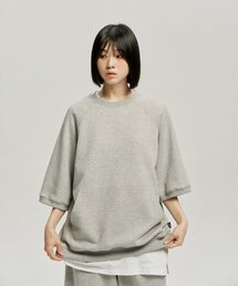 MOO（エムオーオー）の「ベーシックラグラン半袖マンツーマン - グレー（スウェット）」