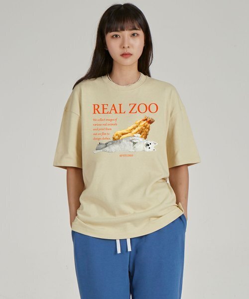 ASTRAL PROJECTION(アストラルプロジェクション)の「リアルジュ シュリンプ スピッツ ラウンドネック 15番手 綿 半袖Tシャツ_バター(Tシャツ/カットソー・レディース・その他・LARGE/X-LARGE/XX-LARGE)」の1枚目の写真