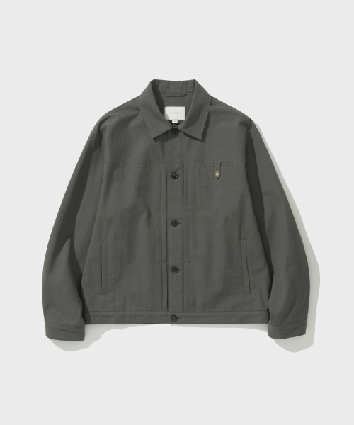 SHIRTER(シャーター)の「ソフトリネン トラッカージャケット(グレー)(その他アウター・メンズ・その他・SMALL/MEDIUM/LARGE)」の1枚目の写真