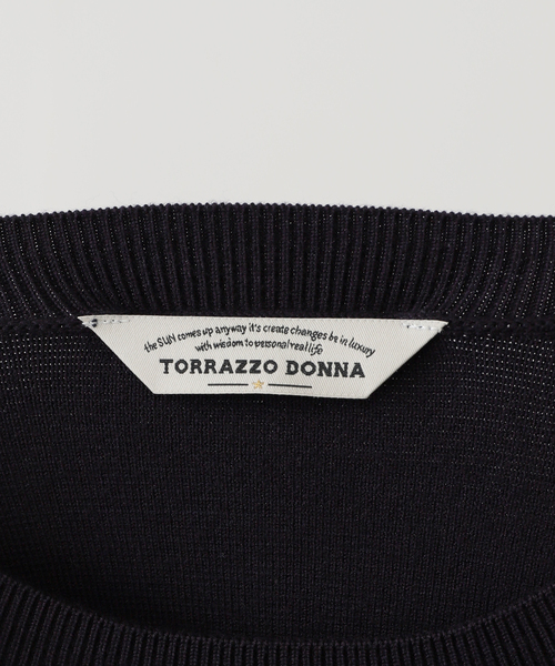 La TOTALITE（ラトータリテ）の「【洗える】TORRAZZO DONNA/トラッゾドンナ ジュエリーニットトップス（ニット/セーター・レディース・ネイビー/アイボリー・FREE）」の13枚目の写真
