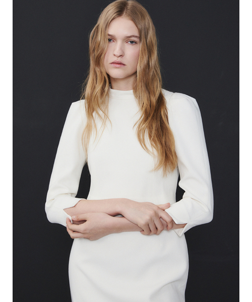 レイヤードカラムドレス、アイボリー