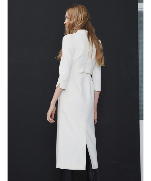 レイヤードカラムドレス、アイボリー