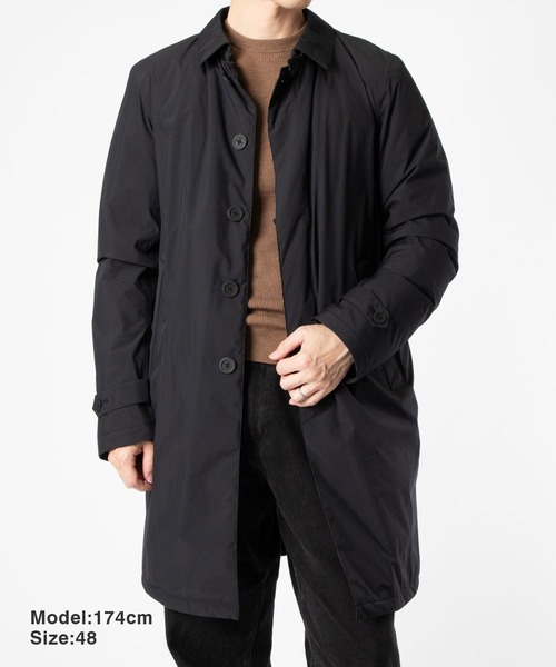 HERNO(ヘルノ)の「HERNO 2 LAYER PROMETEO BALMACAAN DOWN COAT ヘルノ 2レイヤー プロメテオ ステンカラー ダウンコート(ダウンジャケット/コート・メンズ・ブラック・50/46)」の3枚目の写真
