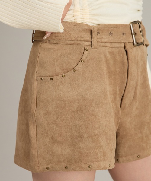 apres jour mignon（アプレジュールミニョン）の「【セット着用可能】スタッズ付きショートパンツ（その他パンツ・レディース・ブラウン系その他/ベージュ・フリー/LARGE）」の7枚目の写真