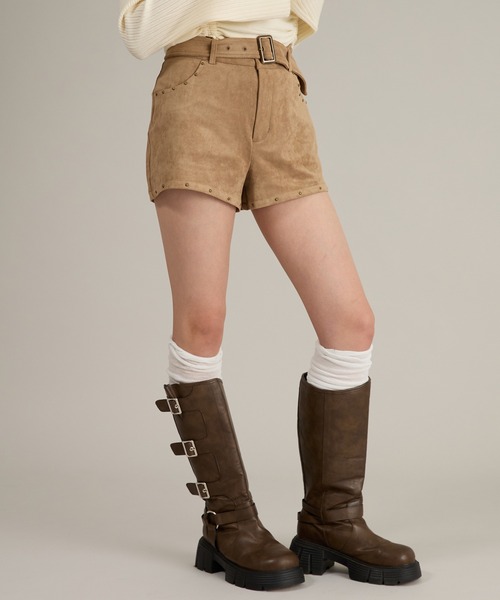 apres jour mignon（アプレジュールミニョン）の「【セット着用可能】スタッズ付きショートパンツ（その他パンツ・レディース・ブラウン系その他/ベージュ・フリー/LARGE）」の15枚目の写真