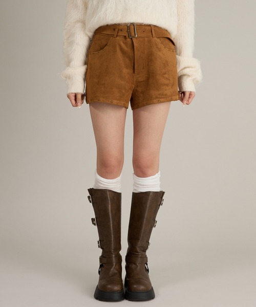 apres jour mignon（アプレジュールミニョン）の「【セット着用可能】スタッズ付きショートパンツ（その他パンツ・レディース・ブラウン系その他/ベージュ・フリー/LARGE）」の19枚目の写真