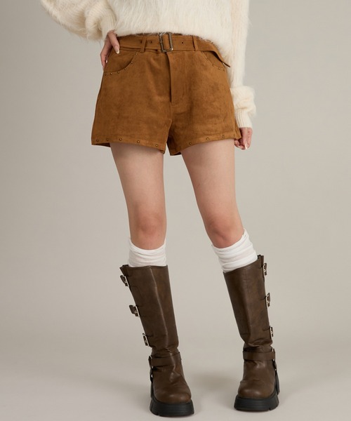 apres jour mignon（アプレジュールミニョン）の「【セット着用可能】スタッズ付きショートパンツ（その他パンツ・レディース・ブラウン系その他/ベージュ・フリー/LARGE）」の20枚目の写真