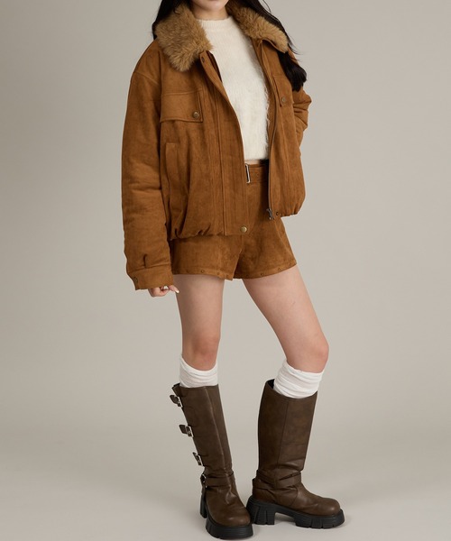 apres jour mignon（アプレジュールミニョン）の「【セット着用可能】スタッズ付きショートパンツ（その他パンツ・レディース・ブラウン系その他/ベージュ・フリー/LARGE）」の3枚目の写真