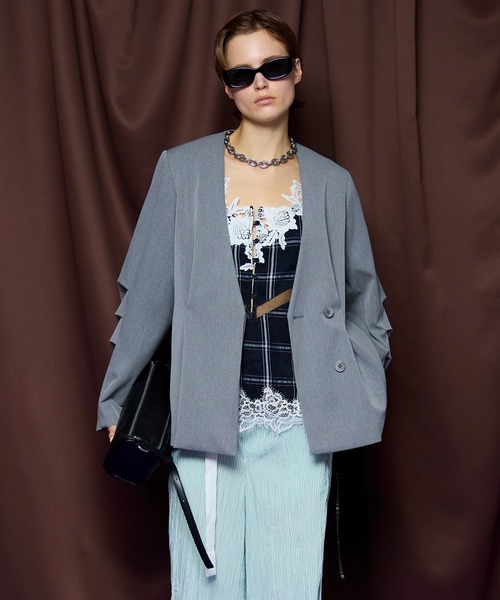 セール】Shaped Cocoon Sleeve Jacket/シェイプコクーンスリーブ