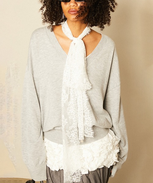 PRANK PROJECT（プランクプロジェクト）の「【Pre-Order】レースタイ / Lace Tie（付け襟・レディース・ブラック/ホワイト・FREE）」の2枚目の写真