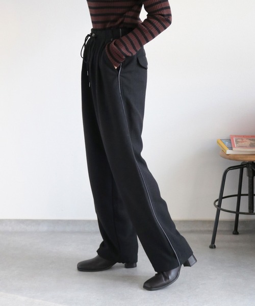 cepo(セポ)の「〈2way〉スーチングイージータックスラックス(スラックス・レディース・チャコール/ブラック・S/M)」の1枚目の写真