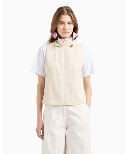 EMPORIO ARMANI(エンポリオアルマーニ)の「【エンポリオ アルマーニ】3-in-1ブルゾン ピマギャバジン(ブルゾン・レディース・ホワイト系・36/38/40/42/44)」の5枚目の写真