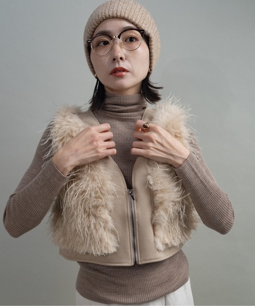 セール】ファーショートベスト（ベスト）｜lodie（ロディ）の