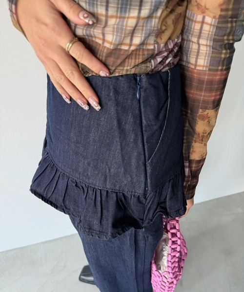 SANSeLF（サンセルフ）の「【SANSeLF】フリルハイウエストデニムパンツ saw25a070（デニムパンツ・レディース・ダークブルー・FREE）」の11枚目の写真