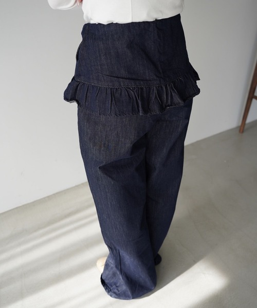 SANSeLF（サンセルフ）の「【SANSeLF】フリルハイウエストデニムパンツ saw25a070（デニムパンツ・レディース・ダークブルー・FREE）」の18枚目の写真
