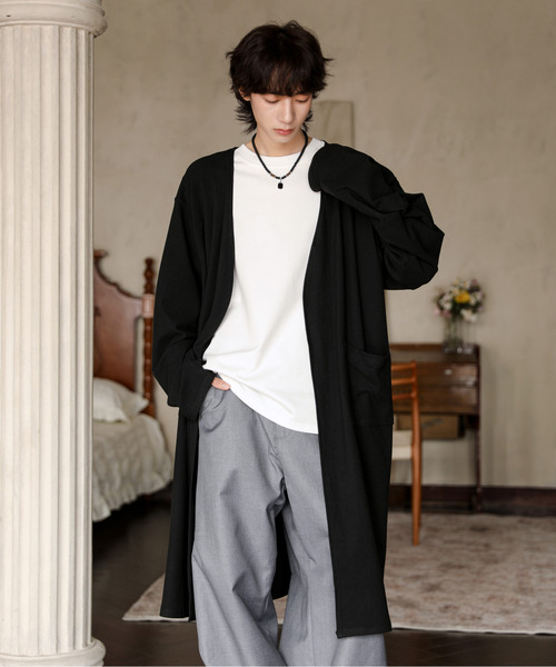 neos（ネオス）の「【neos】ルーズシルエット ウールライク ロング カーディガン（カーディガン/ボレロ・メンズ・ブルー/ブラック/モカ・LARGE/MEDIUM）」の7枚目の写真