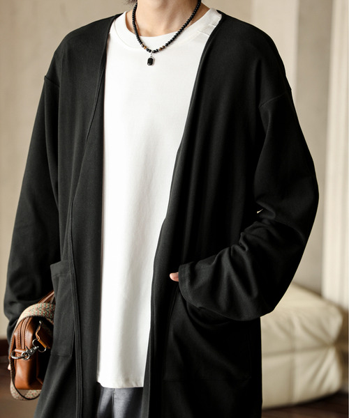 neos（ネオス）の「【neos】ルーズシルエット ウールライク ロング カーディガン（カーディガン/ボレロ・メンズ・ブルー/ブラック/モカ・LARGE/MEDIUM）」の8枚目の写真