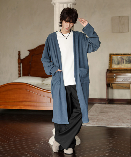 neos（ネオス）の「【neos】ルーズシルエット ウールライク ロング カーディガン（カーディガン/ボレロ・メンズ・ブルー/ブラック/モカ・LARGE/MEDIUM）」の9枚目の写真