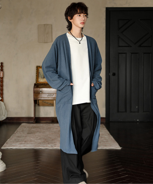neos（ネオス）の「【neos】ルーズシルエット ウールライク ロング カーディガン（カーディガン/ボレロ・メンズ・ブルー/ブラック/モカ・LARGE/MEDIUM）」の13枚目の写真