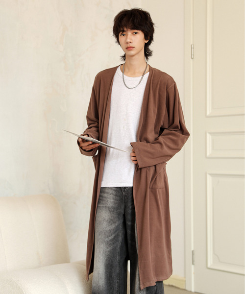 neos（ネオス）の「【neos】ルーズシルエット ウールライク ロング カーディガン（カーディガン/ボレロ・メンズ・ブルー/ブラック/モカ・LARGE/MEDIUM）」の14枚目の写真