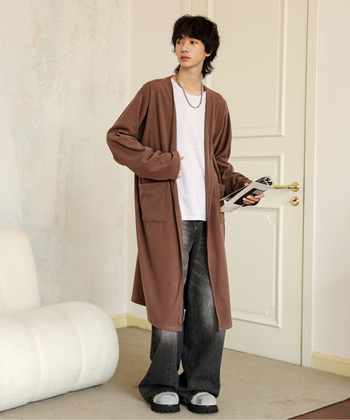 neos（ネオス）の「【neos】ルーズシルエット ウールライク ロング カーディガン（カーディガン/ボレロ・メンズ・ブルー/ブラック/モカ・LARGE/MEDIUM）」の17枚目の写真